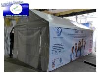 Venta de carpa con puerta enrollable y publicidad